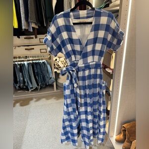 Mara Hoffman Blue and White Plaid Maxi Dress